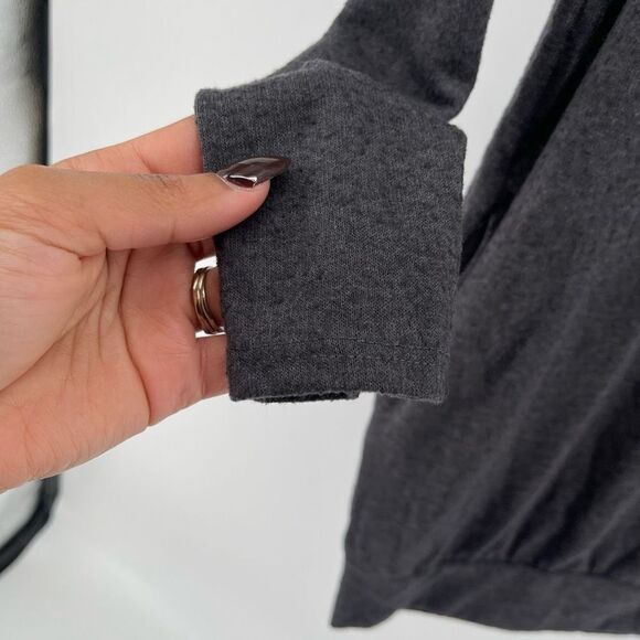 Cherish Women’s Charcoal Dolman Long Sleeve Oversized Pocket Tunic Top Small - Picture 4 of 9